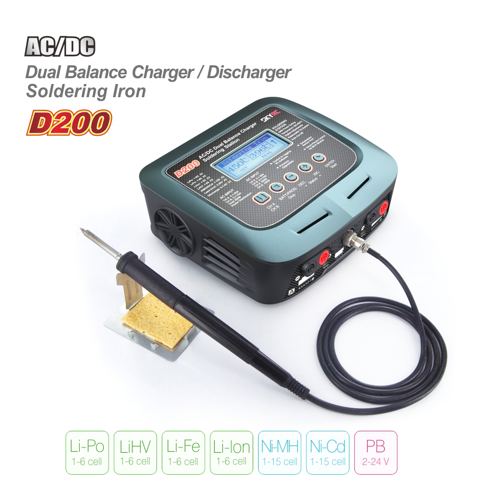 SkyRC D200 Dual Balance Charger with Soldering Set – RC Papa